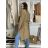 Kabát flaušový dámský (S/M ONE SIZE) ITALSKÁ MÓDA IMM211604/DR camel