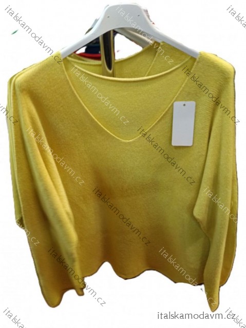 Svetr úpletový tenký dlouhý rukáv dámský (S/M/L ONE SIZE) ITALSKÁ MÓDA IMSM250204