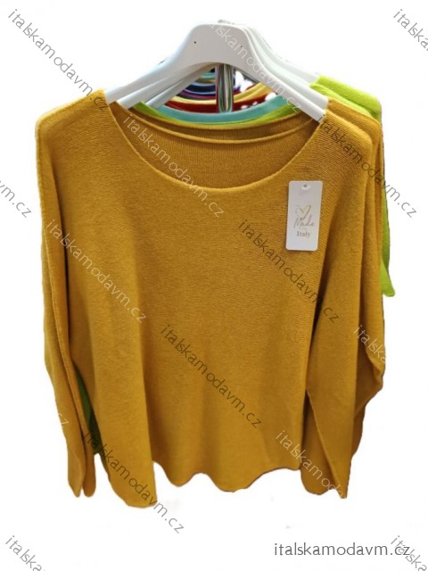 Svetr úpletový tenký dlouhý rukáv dámský (S/M/L ONE SIZE) ITALSKÁ MÓDA IMSM250205