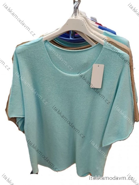 Svetr úpletový tenký dlouhý rukáv dámský (S/M/L ONE SIZE) ITALSKÁ MÓDA IMSM250206