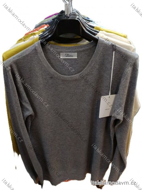 Svetr úpletový tenký dlouhý rukáv dámský (S/M/L ONE SIZE) ITALSKÁ MÓDA IMSM250207
