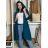 Mikina kabát oversize na zip s kapucí dlouhý rukáv dámský KAILA (S/M/L ONE SIZE) ITALSKÁ MÓDA IMPLI2430059/DU S/M/L modrá petrolejová
