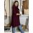Mikina kabát oversize na zip s kapucí dlouhý rukáv dámský KAILA (S/M/L ONE SIZE) ITALSKÁ MÓDA IMPLI2430059/DU S/M/L modrá petrolejová