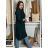 Mikina kabát oversize na zip s kapucí dlouhý rukáv dámský KAILA (S/M/L ONE SIZE) ITALSKÁ MÓDA IMPLI2430059/DU S/M/L modrá petrolejová