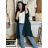 Mikina kabát oversize na zip s kapucí dlouhý rukáv dámský KAILA (S/M/L ONE SIZE) ITALSKÁ MÓDA IMPLI2430059/DU S/M/L modrá petrolejová