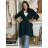 Mikina kabát oversize na zip s kapucí dlouhý rukáv dámský KAILA (S/M/L ONE SIZE) ITALSKÁ MÓDA IMPLI2430059/DU S/M/L modrá petrolejová