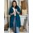 Mikina kabát oversize na zip s kapucí dlouhý rukáv dámský KAILA (S/M/L ONE SIZE) ITALSKÁ MÓDA IMPLI2430059/DU S/M/L modrá petrolejová