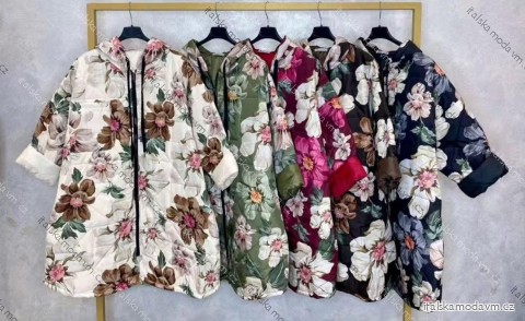 Bunda slabá s kapucňou na zips dlhý rukáv dámska nadrozmer (50/52/54 ONE SIZE) TALIANSKA MÓDA IMC25453