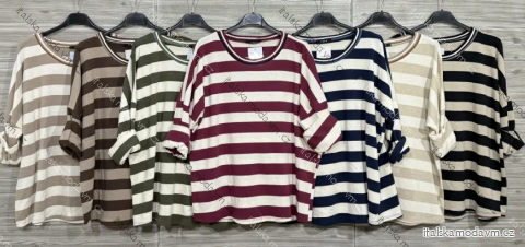 Tunika proužek 3/4 dlouhý rukáv dámská (S/M/L ONE SIZE) ITALSKÁ MÓDA IMPOZ2516695