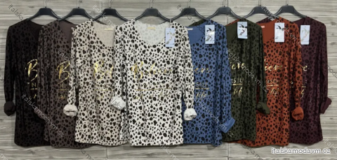 Tunika 3/4 dlouhý rukáv dámská (S/M/L ONE SIZE) ITALSKÁ MÓDA IMPOZ25LV-25422A