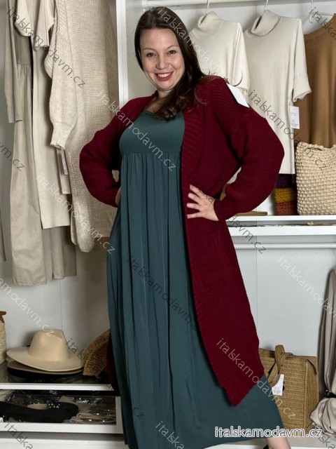 Cardigan dlhý pletený dlhý rukáv dámsky (S/M/L ONE SIZE) TALIANSKA MÓDA IMPLI258788/DU