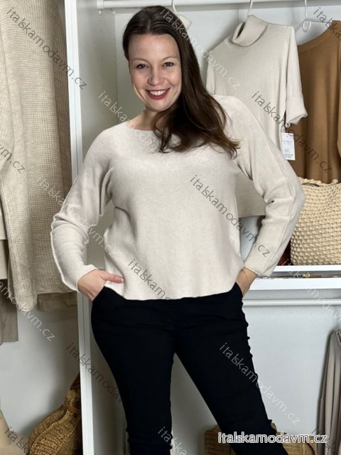 Svetr dlouhý rukáv dámský (S/M/L ONE SIZE) INDICKÁ MÓDA IMWKA251111/DU S/M/L béžová