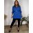 Tunika predĺžená košeľová s opaskom dlhý rukáv dámska nadrozmer (2XL/3XL ONE SIZE) TALIANSKA MÓDA IMD212156/DUR béžová