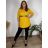 Tunika predĺžená košeľová s opaskom dlhý rukáv dámska nadrozmer (2XL/3XL ONE SIZE) TALIANSKA MÓDA IMD212156/DUR béžová