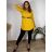 Tunika predĺžená košeľová s opaskom dlhý rukáv dámska nadrozmer (2XL/3XL ONE SIZE) TALIANSKA MÓDA IMD212156/DUR béžová