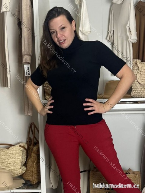 Svetr úpletový s rolákem krátký rukáv dámský BEREMIKA (S/M/L ONE SIZE) IMWDF252703/DR