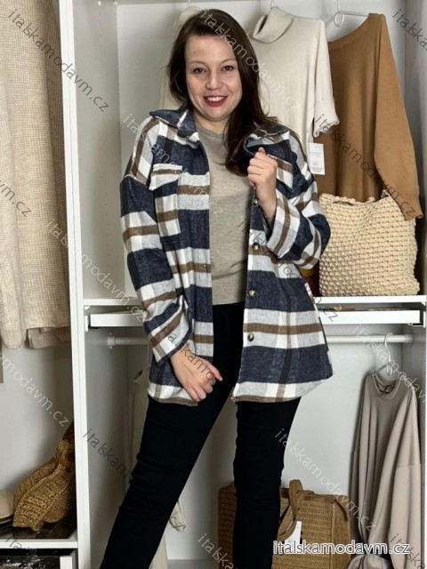 Kabátek na knoflíky dlouhý rukáv dámský ANNA (S/M/L ONE SIZE) ITALSKÁ MÓDA IMWCN251111/DU S/M/L béžová