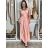 Šaty dlouhé elegantní na ramínka dámské AMANDA (S/M/L ONE SIZE) ITALSKá MODA IM323022/DUR S/M/L růžová světlá