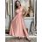 Šaty dlouhé elegantní na ramínka dámské AMANDA (S/M/L ONE SIZE) ITALSKá MODA IM323022/DUR S/M/L růžová světlá