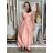 Šaty dlouhé elegantní na ramínka dámské AMANDA (S/M/L ONE SIZE) ITALSKá MODA IM323022/DUR S/M/L růžová světlá