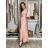 Šaty dlouhé elegantní na ramínka dámské AMANDA (S/M/L ONE SIZE) ITALSKá MODA IM323022/DUR S/M/L růžová světlá