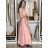 Šaty dlouhé elegantní na ramínka dámské AMANDA (S/M/L ONE SIZE) ITALSKá MODA IM323022/DUR S/M/L růžová světlá