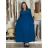 Šaty dlouhé volnočasové teplé dlouhý rukáv dámské ALEX (S/M/L ONE SIZE) ITALSKÁ MÓDA IM425574/DUR S/M/L modrá petrolejová