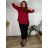 Tunika košilová dlouhý rukáv dámská nadrozměr (XL/2XL ONE SIZE) ITALSKÁ MÓDA IMD221065/DU tm. modrá