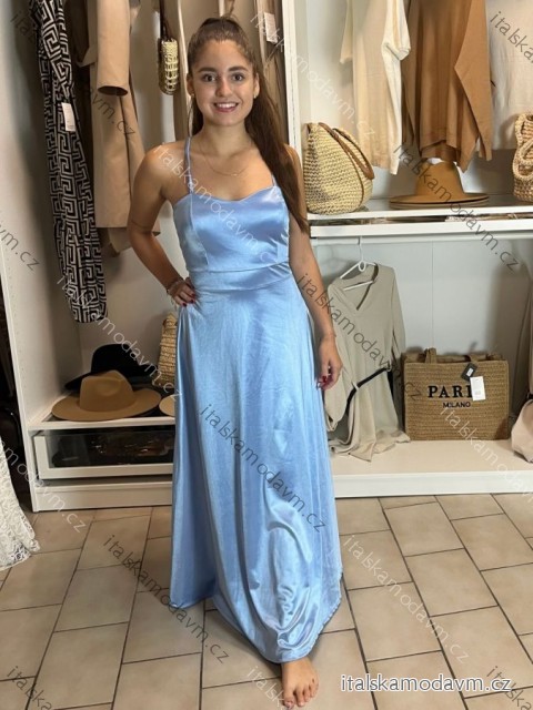 Šaty spoločenské dlhé elegantné na ramienka šnurovacie dámske ROSE (S/M ONE SIZE) TALIANSKA MODA IM323013/DUR