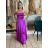 Šaty společenské dlouhé elegantní na ramínka šněrovací dámské ROSE (S/M ONE SIZE) ITALSKá MODA IM323013/DUR tm. fuchsiová S/M/L
