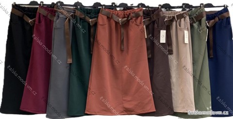 Sukně dlouhá s páskem dámská (S/M/L ONE SIZE) ITALSKÁ MÓDA IMC25404