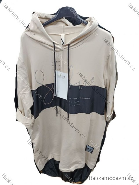 Šaty mikinové dlouhý rukáv dámské (S/M/L ONE SIZE) ITALSKÁ MÓDA IMSM250200