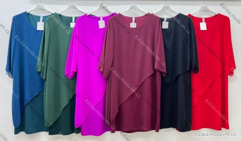 Šaty krátké elegantní 3/4 dlouhý rukáv dámské (S/M/L ONE SIZE) ITALSKÁ MÓDA IM425595