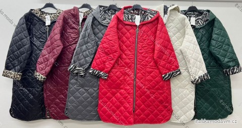 Bunda slabá šusťáková dlhý rukáv dámska nadrozmer (46/48/50 ONE SIZE) TALIANSKA MÓDA IM425604