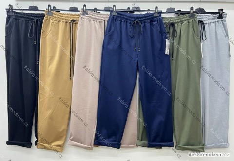 Kalhoty volnočasové dámské nadrozměr (44/46/48 ONE SIZE) ITALSKÁ MÓDA IM425608