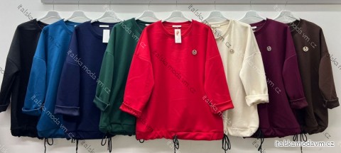 Mikina teplá dlhý rukáv dámska nadrozmer (52/54/56 ONE SIZE) TALIANSKA MÓDA IM425609