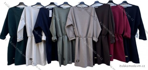 Šaty krátké teplé dlouhý rukáv dámské (S/M/L ONE SIZE) ITALSKÁ MÓDA IMD25225