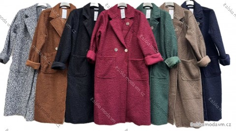 Kabát flaušový baránkový dlhý rukáv dámsky (S/M/L ONE SIZE) TALIANSKA MÓDA IMD25238