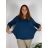 Tunika teplá 3/4 rukáv dámsky nadrozměr VERONA (54/56/58 ONE SIZE) TALIANSKA MÓDA IM425655/DU 54/56/58 modrá petrolejová