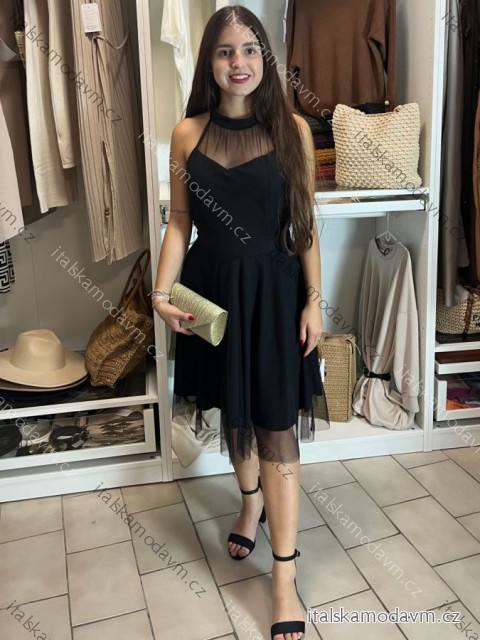 Šaty plesové elegantní na ramínka dámské (S/M ONE SIZE) ITALSKá MóDA IM322303/UL S/M Černá