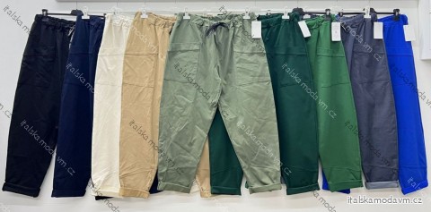 Kalhoty strečové dámské nadrozměr (52/54/56 ONE SIZE) ITALSKÁ MÓDA IM424596