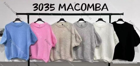 Svetr pletený krátký rukáv dámský (XS/S/M ONE SIZE) ITALSKÁ MÓDA IMM25M3035