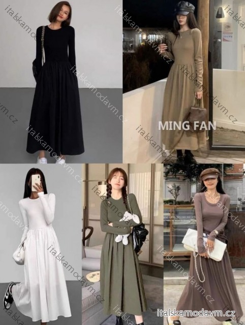 Šaty teplé dlouhý rukáv dámské (XS/S/M ONE SIZE) ITALSKÁ MÓDA IMM25M55931