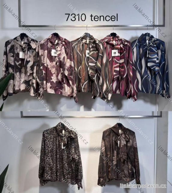Halenka elegantní dlouhý rukáv dámská (S/M/L ONE SIZE) ITALSKÁ MÓDA IMM25M7310