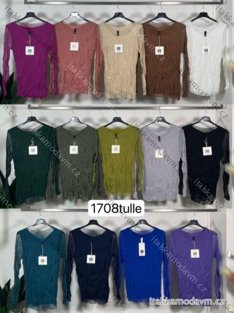 Tričko dlouhý rukáv dámské (XS/S/M ONE SIZE) ITALSKÁ MÓDA IMM25M1708
