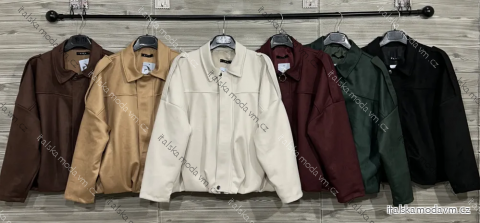 Bunda koženková dlouhý rukáv dámská (S/M/L ONE SIZE) ITALSKÁ MÓDA IMPOZ25JSD-16838