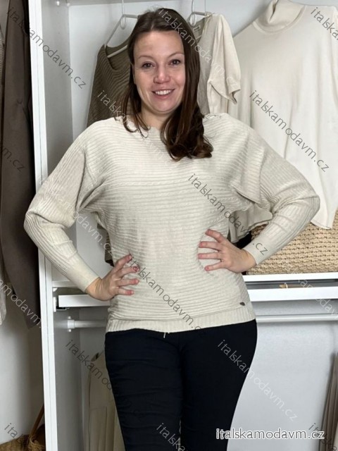 Svetr teplý dlouhý rukáv dámský KAROL (S/M/L ONE SIZE) ITALSKÁ MÓDA IMPLI247007