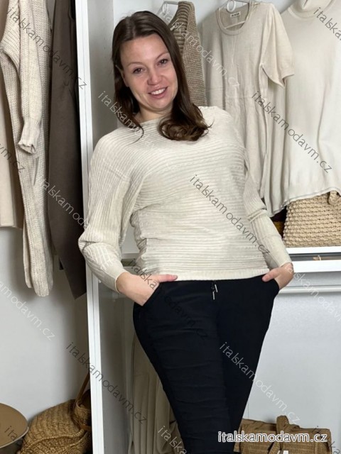Svetr teplý oversize dlouhý rukáv dámský KAROL (S/M/L ONE SIZE) ITALSKÁ MÓDA IMPLI247007/DU