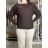 Svetr teplý oversize dlouhý rukáv dámský KAROL (S/M/L ONE SIZE) ITALSKÁ MÓDA IMPLI247007/DU S/M/L hnědá