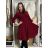 Šaty elegantný dlhý rukáv dámska (S/M ONE SIZE) TALIANSKA MÓDA IMM23M6062/DUR S/M/L petrolejová